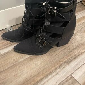 Shoe Republic LA Black Strappy Ankle Booties